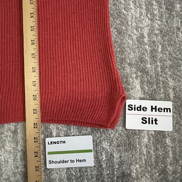 Vici Ribbed Knit Sweater Women's Size S Red-Orange Pullover Long-Sleeves - Picture 8 of 11